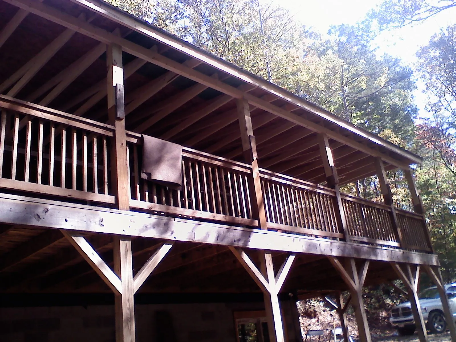 Timber framing under a new elevated porch and deck — Roof Leak Repair in Mahopac Falls by Roofing Brothers